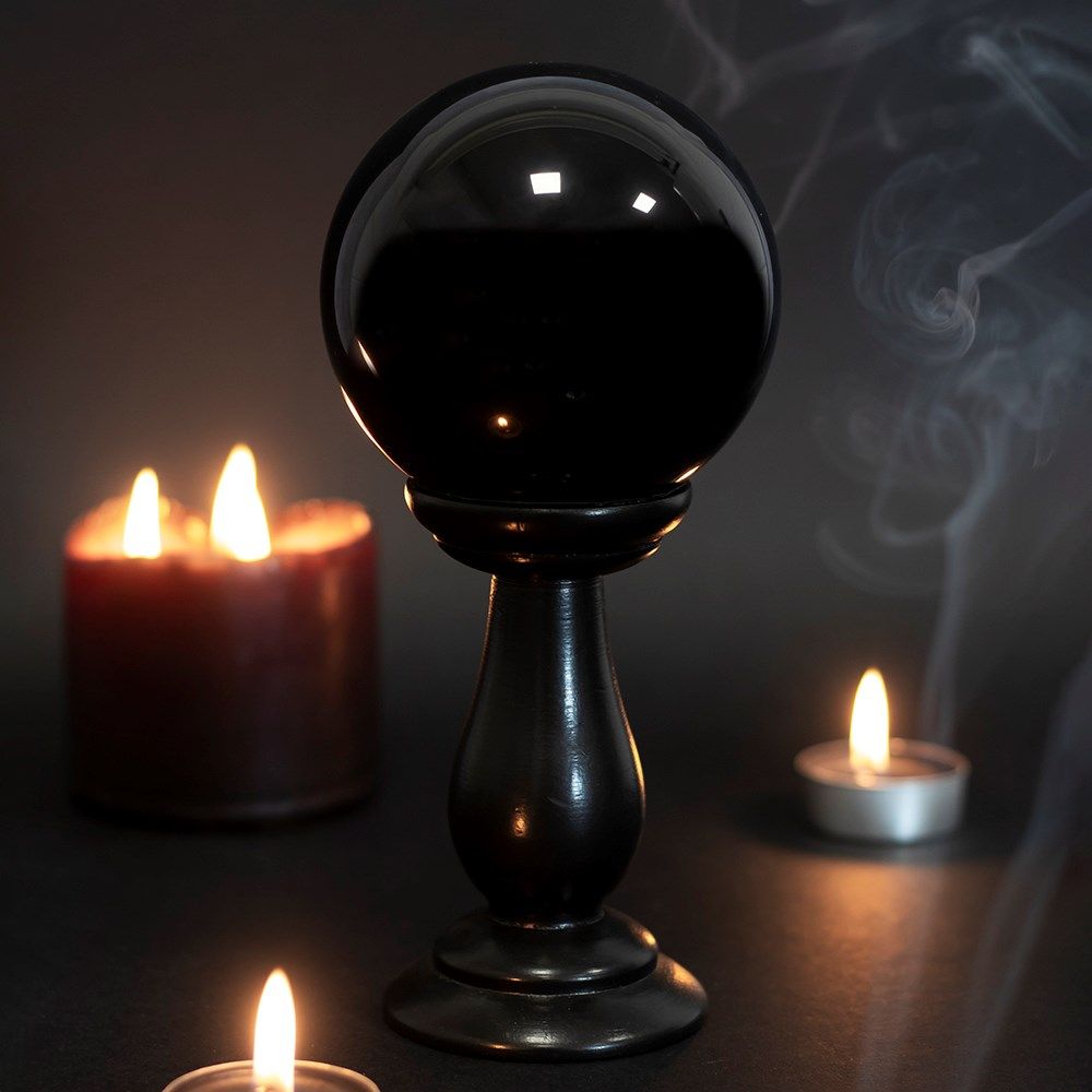 Something Different - Black Small on Wooden Stand Boule de cristal - Noir